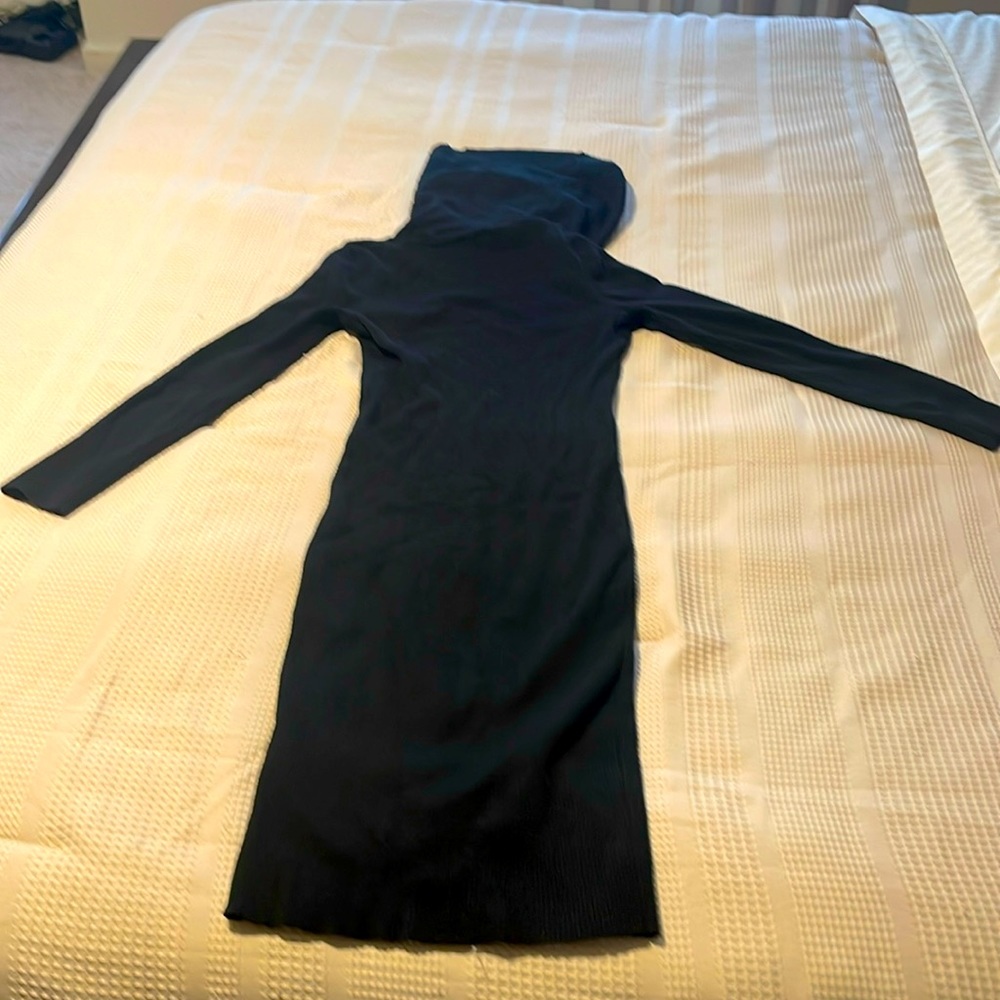 bebe | Cowl neck sweater dress | Knee length | Size Large| Black | Used |